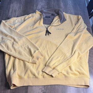 Izod Grandpacore Men's Butter Yellow Quarter-Zip Terry Pullover